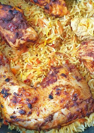 صورة لوصفة الرز البخاري بالدجاج