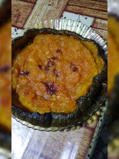 Una foto de Dulce de zapallo dentro de la cáscara