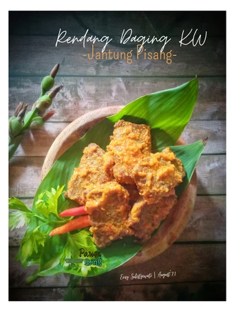 Cara Gampang Membikin Resep Rendang Daging KW (Jantung Pisang) yang Lezat Sekali Anti Ribet, Mantap Sekali