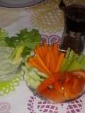 Crudités com dip de salsão