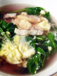 【厚生廚房】(原生蔬菜)青葙肉絲蛋花湯 的食譜成品照片