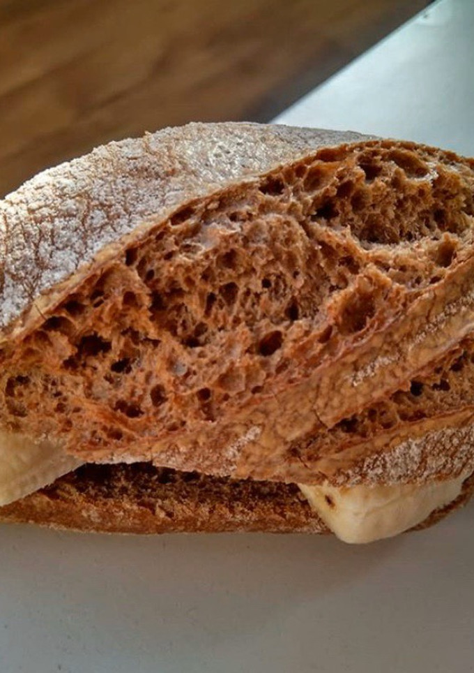 Una foto de Merienda de niñosBocadillo de plátano restregado