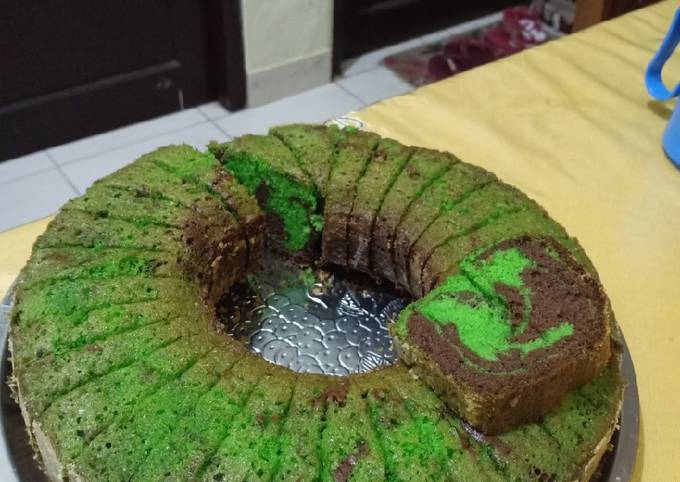 Bolu cake Pandan coklat