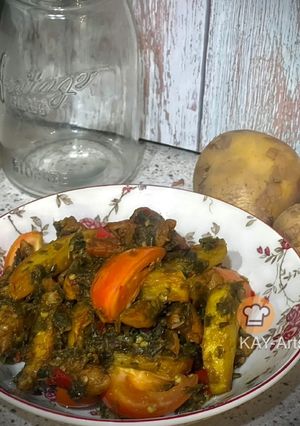 Gambar Ayam Berlada Hijau Kentang