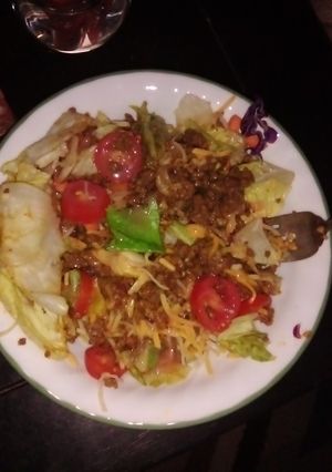 A picture of My special taco salad.