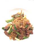 Stir Fry Somen With Lamb In Spicy Dark Sauce