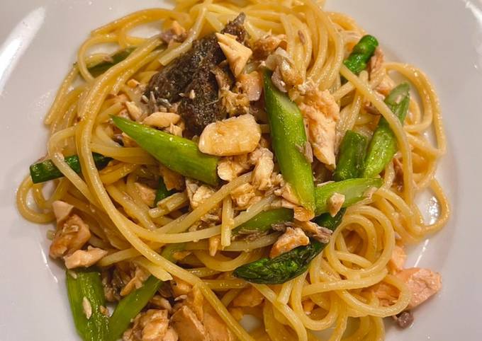 Wasabi butter soy sauce salmon pasta Recipe by Hurry - Cookpad