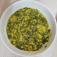 A picture of Spinach moong dhal.