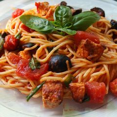 A picture of Spaghetti with Tofu.