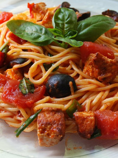 A picture of Spaghetti with Tofu.