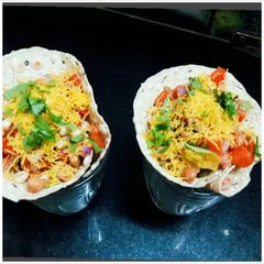 A picture of Papad corn chat.