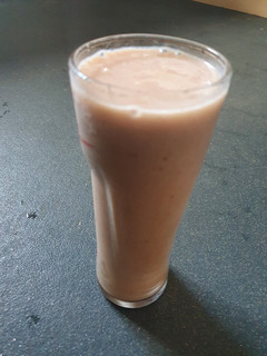 A picture of Almond Milk Strawberry Banana Smoothie.