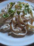 Fetuccini con salsa alfredo 🤗