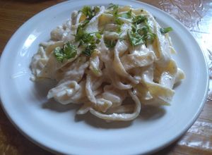 Una foto de Fetuccini con salsa alfredo 🤗