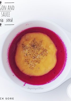 Foto resep Snack mpasi 7m+ Red dragon and peach sauce with chia seed