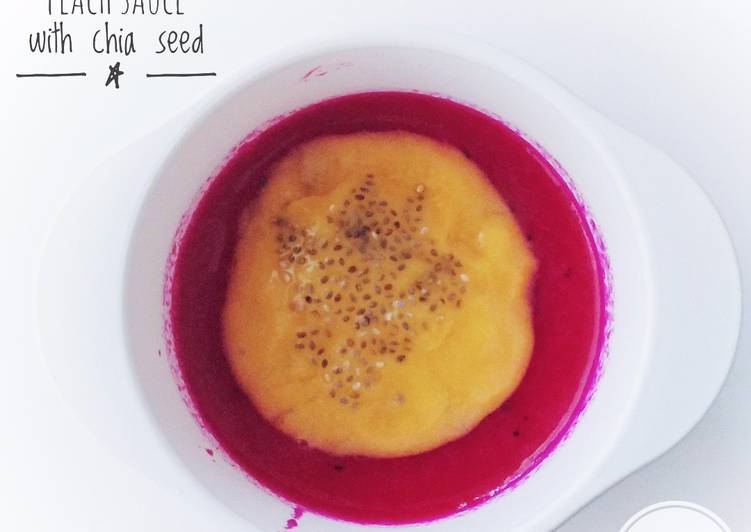 Snack mpasi 7m+ Red dragon and peach sauce with chia seed