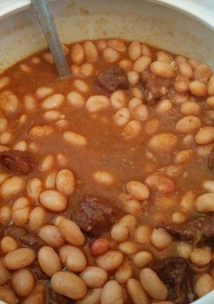 صورة لوصفة طريقة عمل فاصوليا عيشة خانم باللحم
