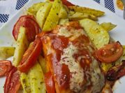 Una foto de lasagna de chile