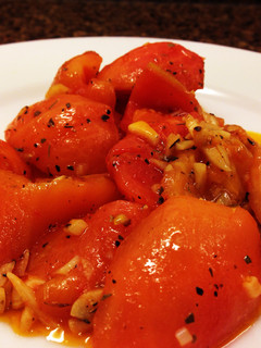 A picture of Quick Appetizer: Garlic Sautéed Tomatoes.