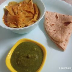 A picture of Papad ki sabji.