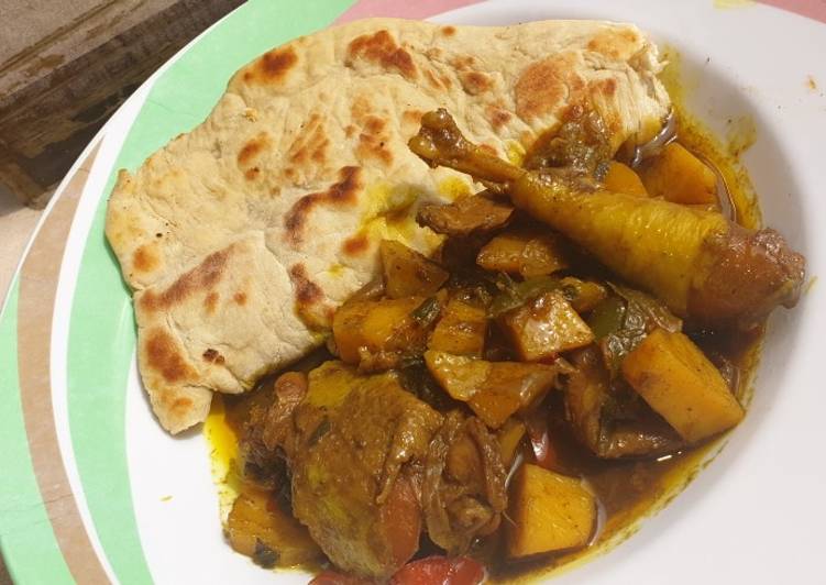 Jamaican chicken curry and chapati