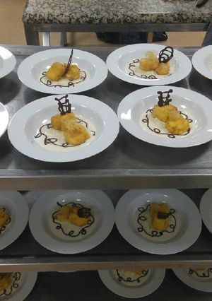 Una foto de Arroz con leche/leche frita