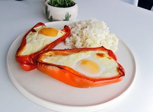 Una foto de Morrones rellenos al horno