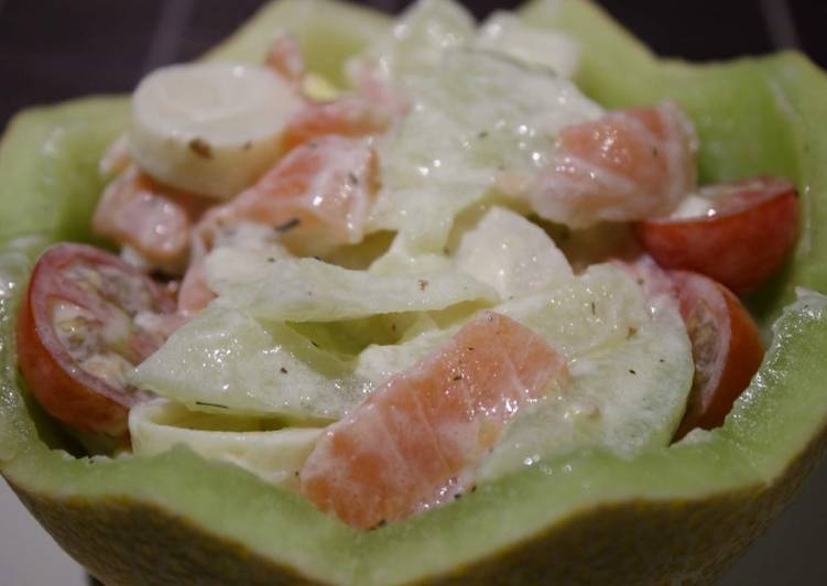 Ensalada de melón y salmón