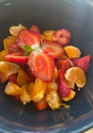 Une photo de Salade express fraise clémentine