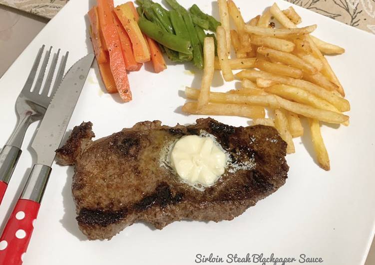 Bagaimana Membuat Sirloin Steak With Blackpepper Sauce, Lezat