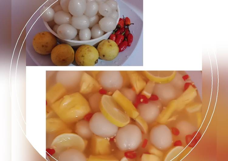 Bahan Asinan Rambutan mix nanas | Langkah Membuat Asinan Rambutan mix nanas Yang Lezat Sekali