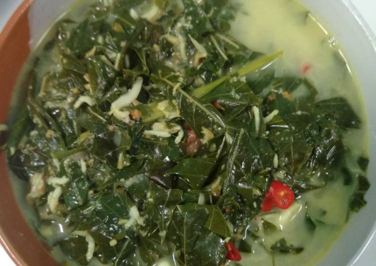 Recipe: Appetizing Sayur Daun singkong santan teri medan