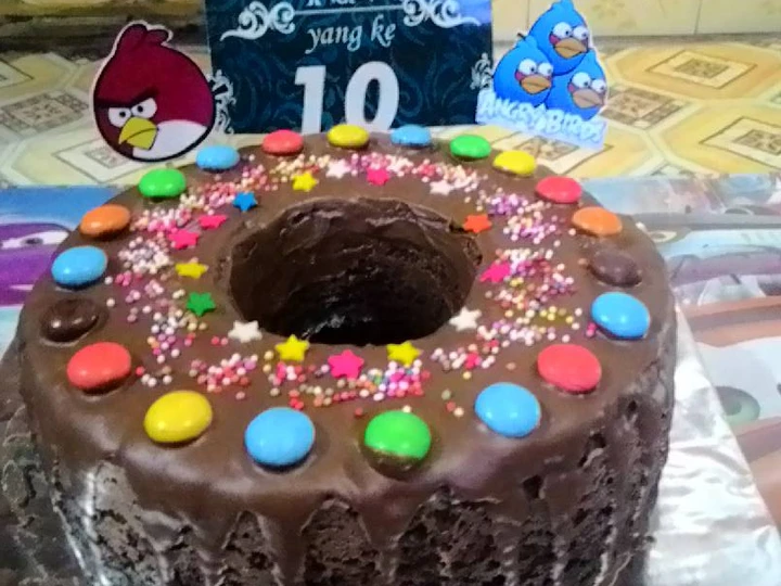 Cara Gampang Membikin Resep  Kue ulang tahun brownies kukus lapis coklat leleh irit bahan yang Enak, Lezat