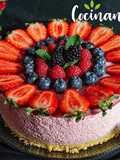 Tarta de mousse de fresas