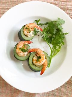 Hình của món Bí ngòi hấp tôm.