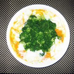 A picture of Brocoli And Soft Boiled Eggs.