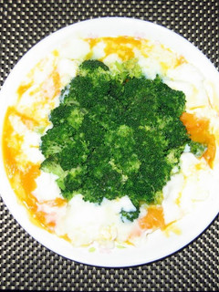 A picture of Brocoli And Soft Boiled Eggs.