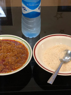A picture of Porridge beans and ijebu garri 😘.