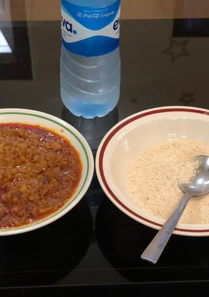 A picture of Porridge beans and ijebu garri 😘.