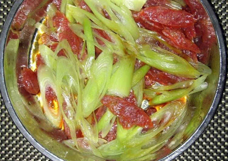 Recipe: Delicious Chinese Sausage And Leek