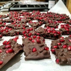 A picture of Dark Chocolate Pomegranate Bark.