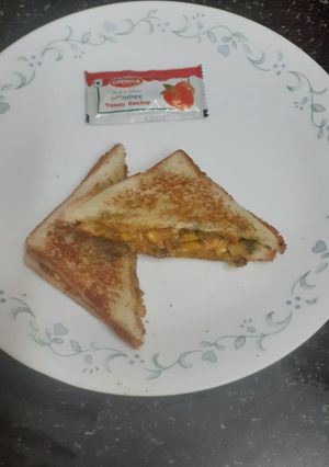 A picture of Indian style tandoori mayo masala sandwich.
