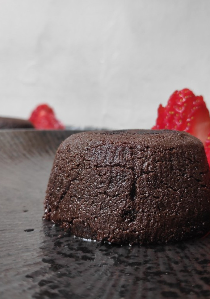 Una foto de Coulant de chocolate negro sin azúcar