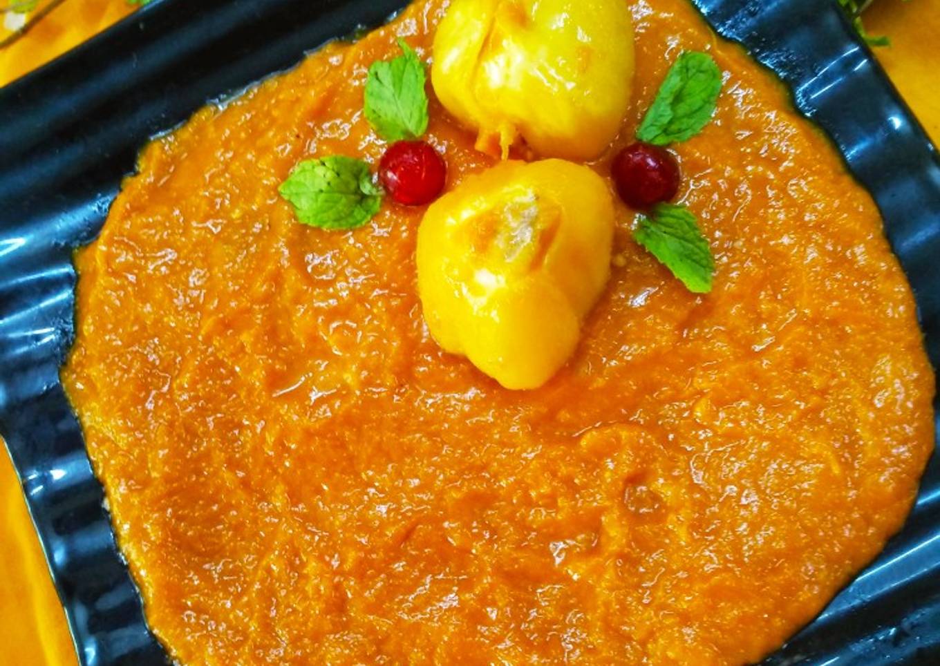 Kesari sauce with stuff jackfruit