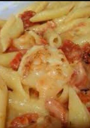 A picture of Saucy Shrimp Penne.