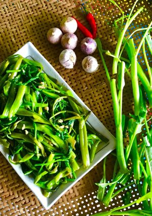 Hình của món Rau muống xào chao.