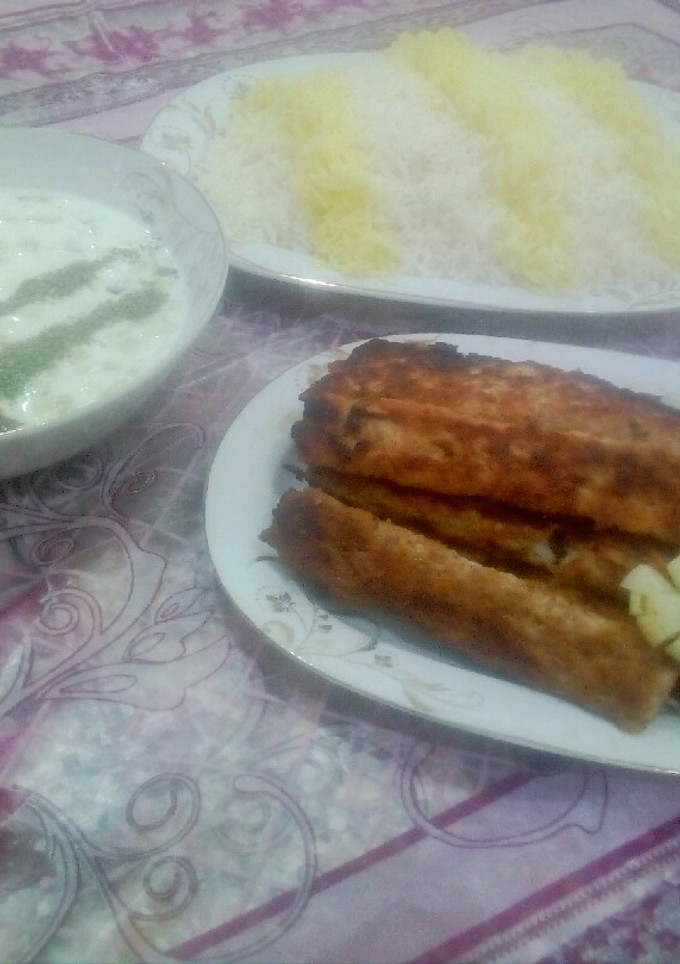 عکسی از دستور کوبیده مرغ تابه ای