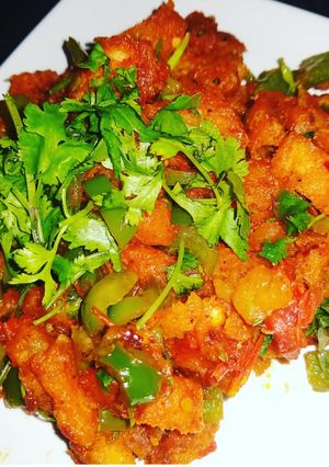 A picture of Schezwan Bread Upma.