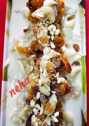 A picture of Bread Banana Pudding.