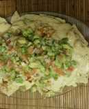 Nachos con salsa cheddar
